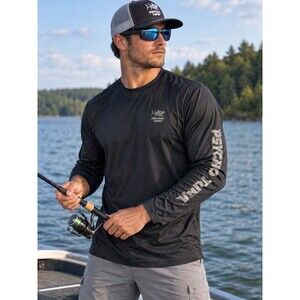 Y2K Psycho Tuna Fishing Men's Long Sleeve Shirt Color Gray XXL Fishing Boating